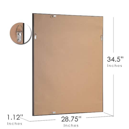 Head West 35" x 29" Oil Rubbed Antique Brushed Nickel Framed Wall Mirror